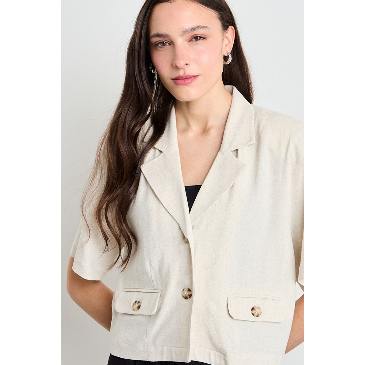 IO - Blusa Lisa Mujer Beige Io