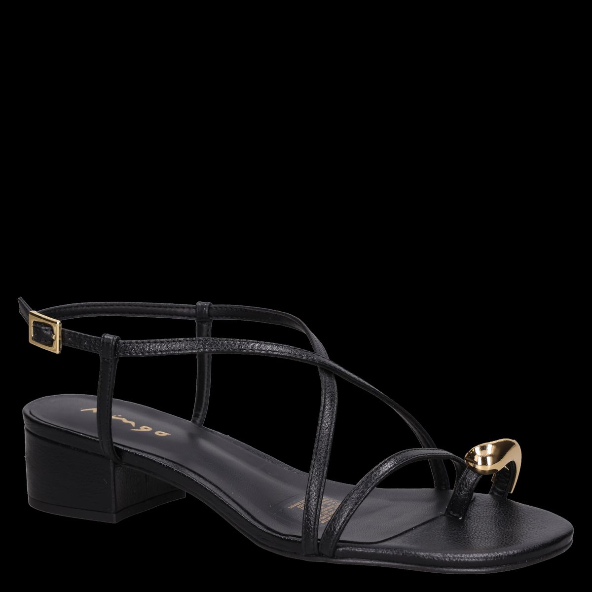 MINGO - Sandalia Casual Mujer Negro Mingo