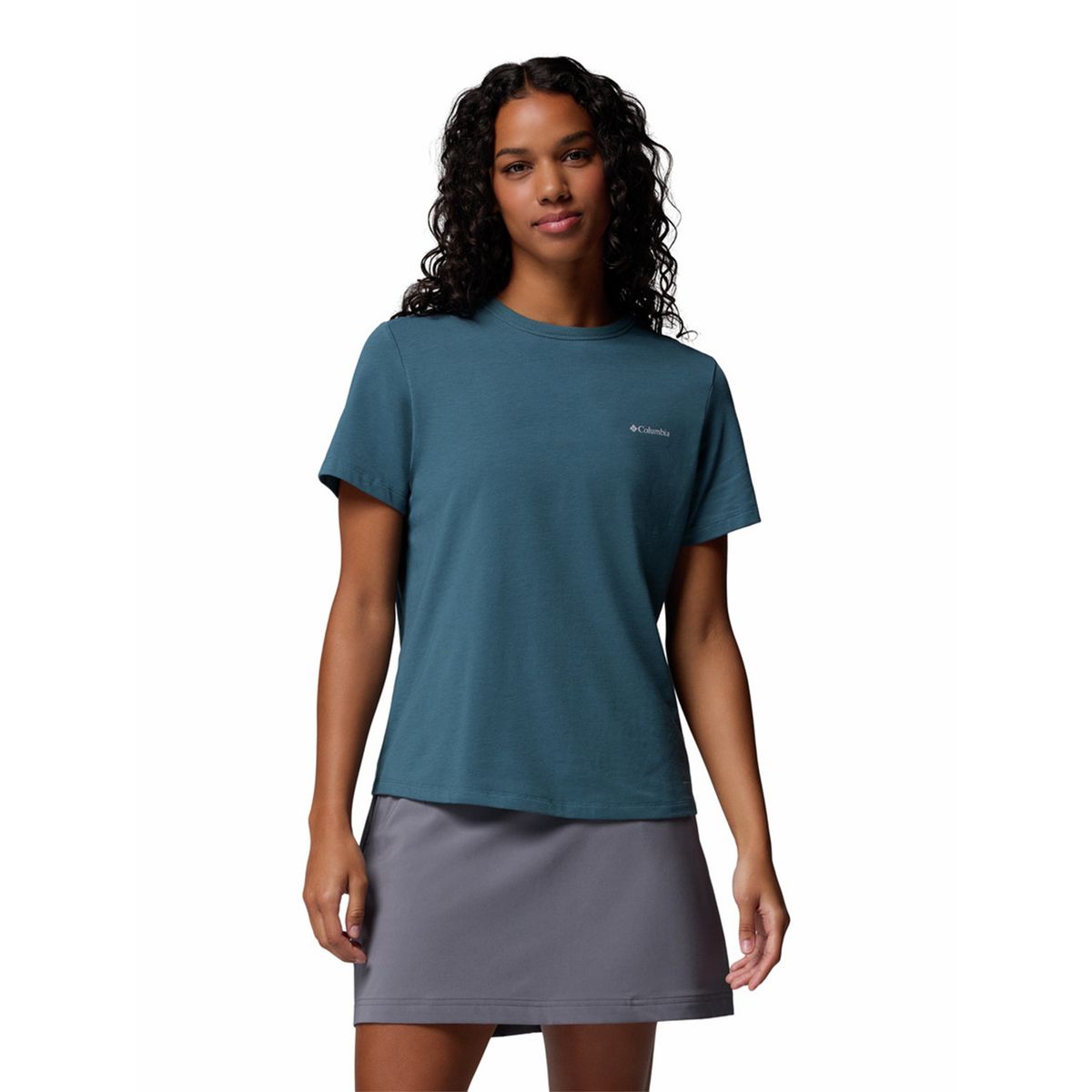 COLUMBIA - Polera Manga Corta Mujer Sun Trek II Azul COLUMBIA