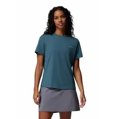 COLUMBIA - Polera Manga Corta Mujer Sun Trek II Azul