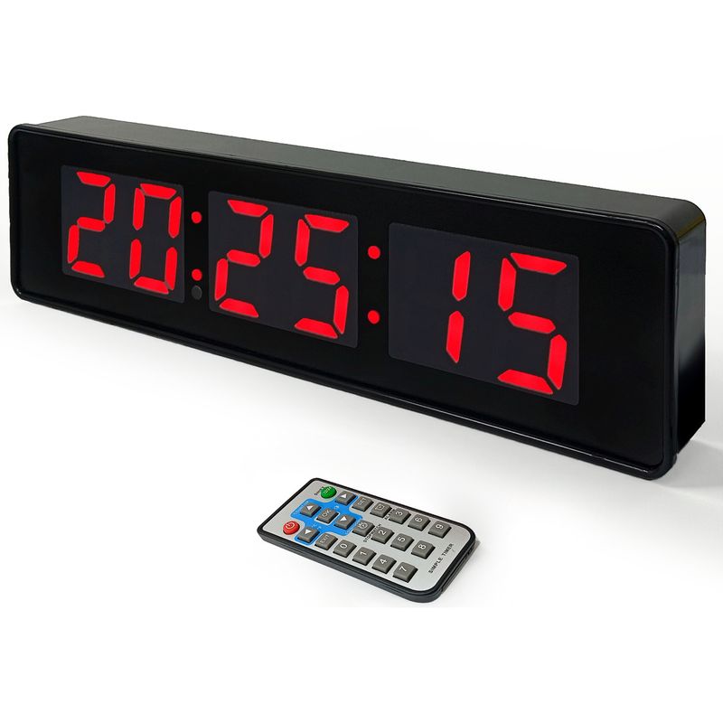 HOMEBRANDT - Reloj Digital Pared Led Con Cronometro Control Remoto Jh120