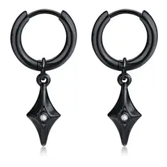 GENERICO - Aros Punk Rock Geometrico Hombre Mujer Black