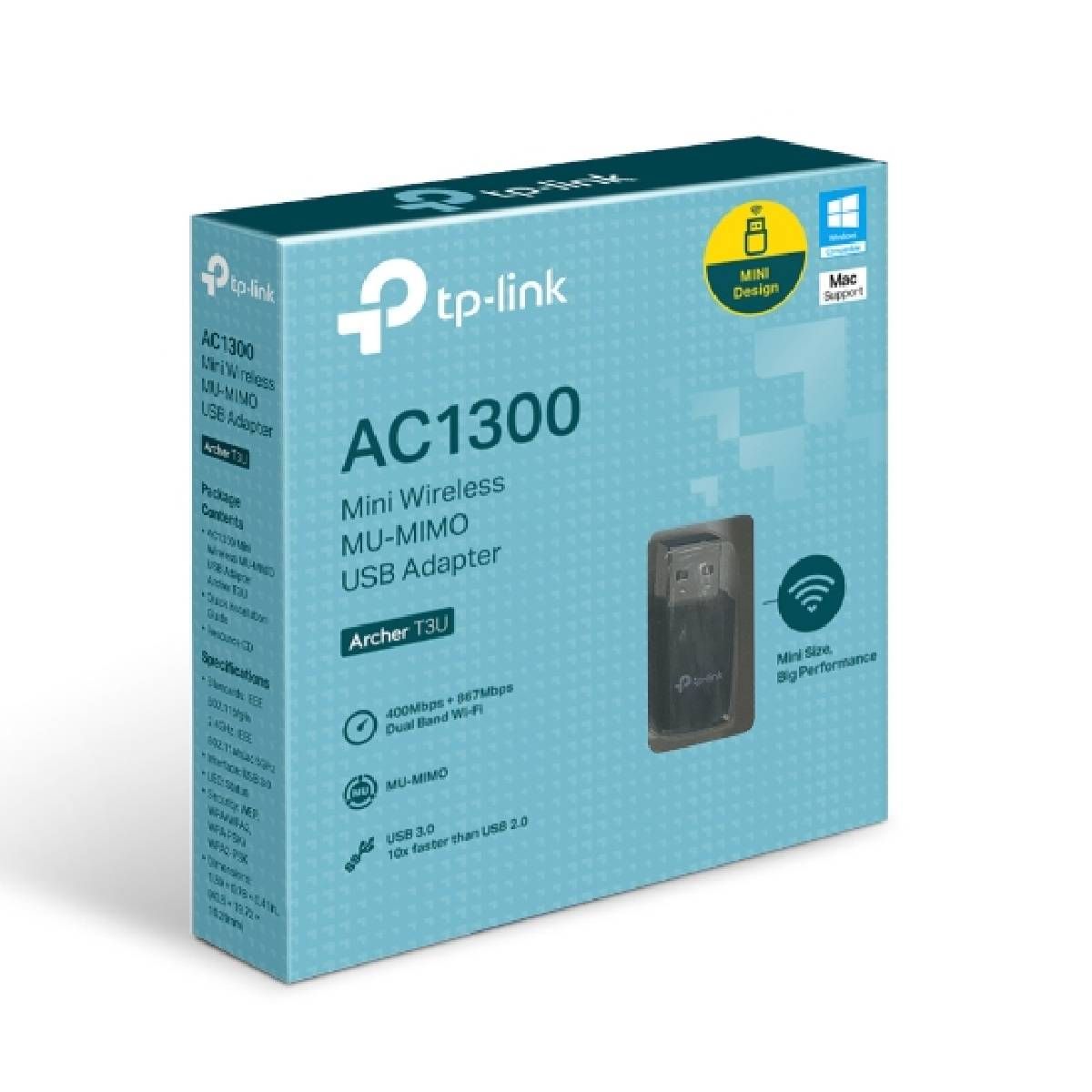 TP LINK - Adaptador TP-Link USB Archer T3U AC1300 Wireless