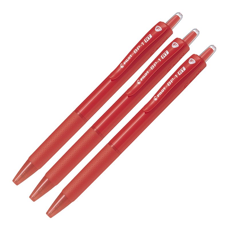 PILOT - Set 3 Lápiz Pasta BP1 07mm Rojo Pilot