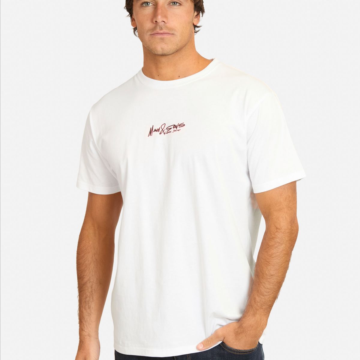 MAUI AND SONS - Polera MC Miramo Blanco Hombre Maui And Sons
