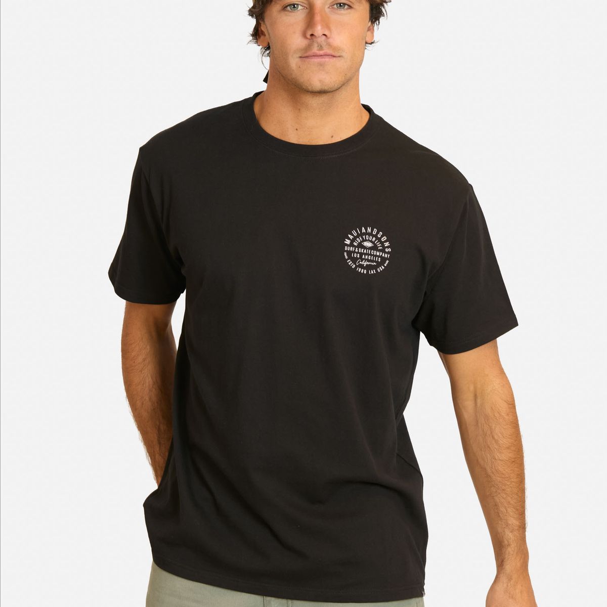 MAUI AND SONS - Polera MC Lerete Negro Hombre Maui And Sons
