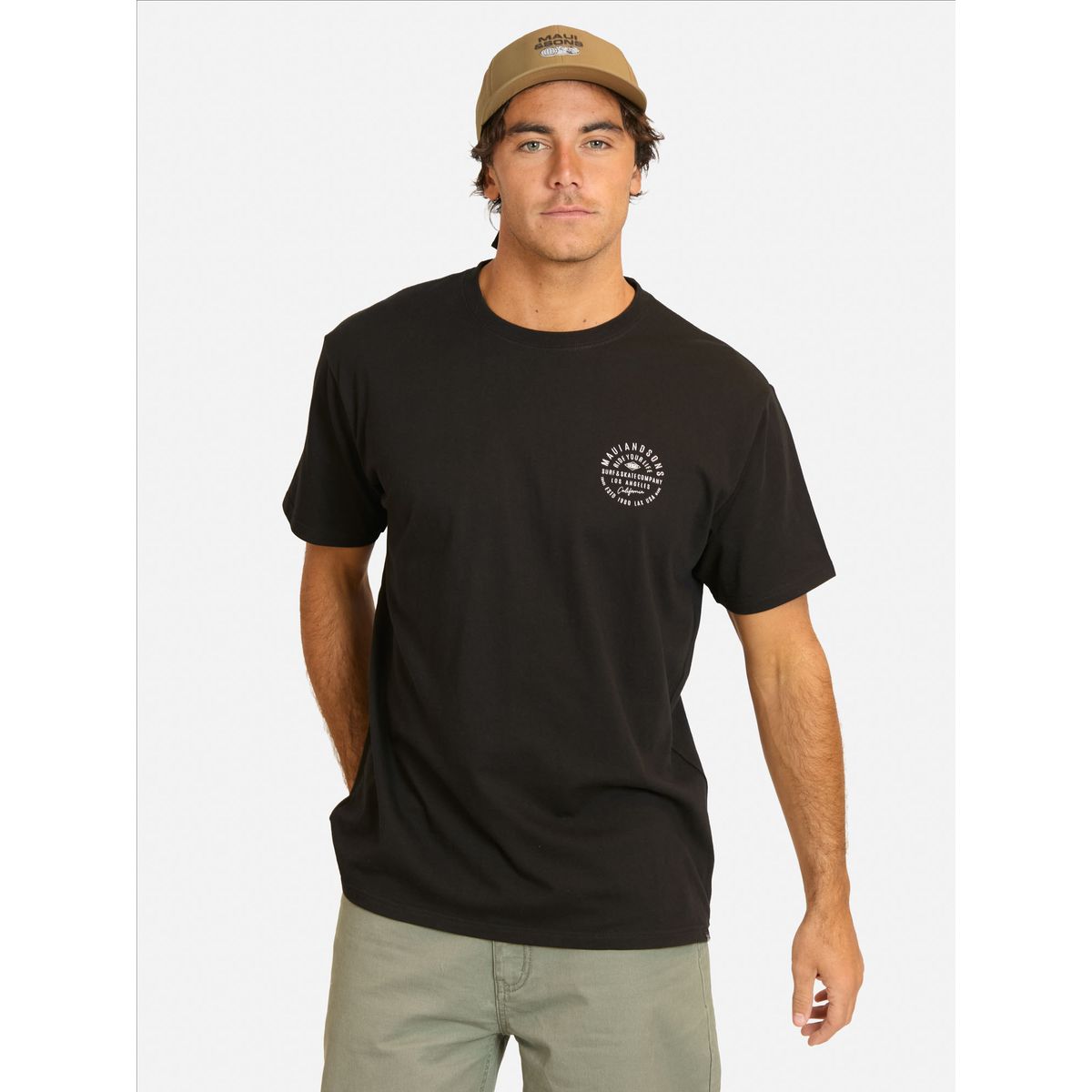 MAUI AND SONS - Polera MC Lerete Negro Hombre Maui And Sons