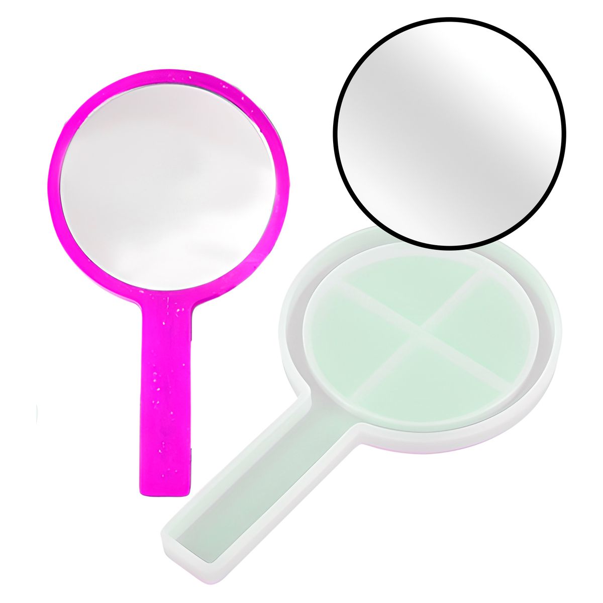 GENERICO - 10 Espejos Forma Circular Para Moldes Silicona 8 X 8 Cm