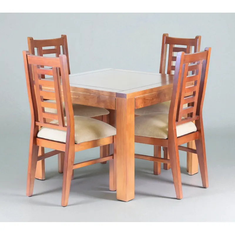 GENERICO - Juego de Comedor Walnut 4 sillas
