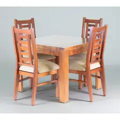 GENERICO - Juego de Comedor Walnut 4 sillas