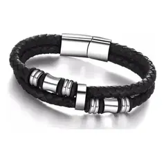 GENERICO - Pulsera De Cuero Hombre Caballeros Moda Royal Madriz 2