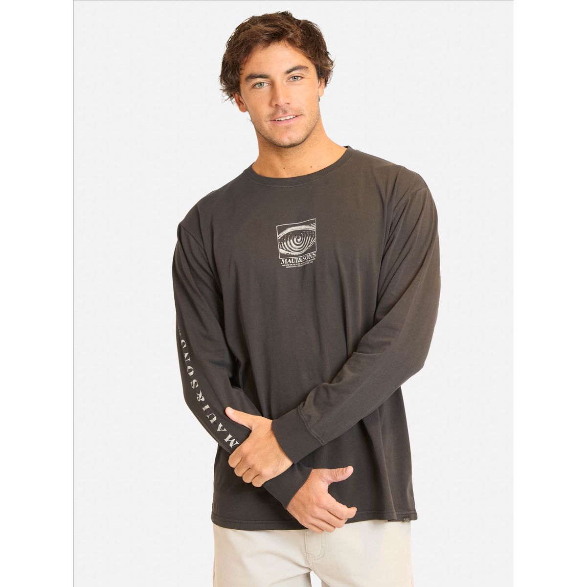 MAUI AND SONS - Polera ML Mesuf Negro Hombre Maui And Sons