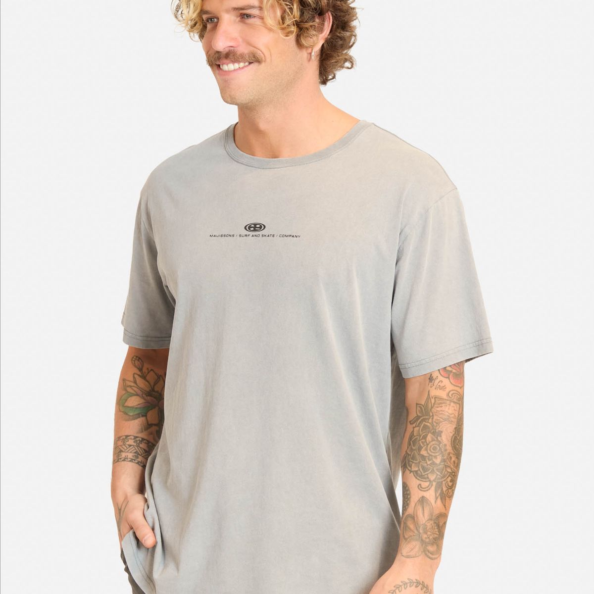 MAUI AND SONS - Polera MC Ciyon Gris Hombre Maui And Sons