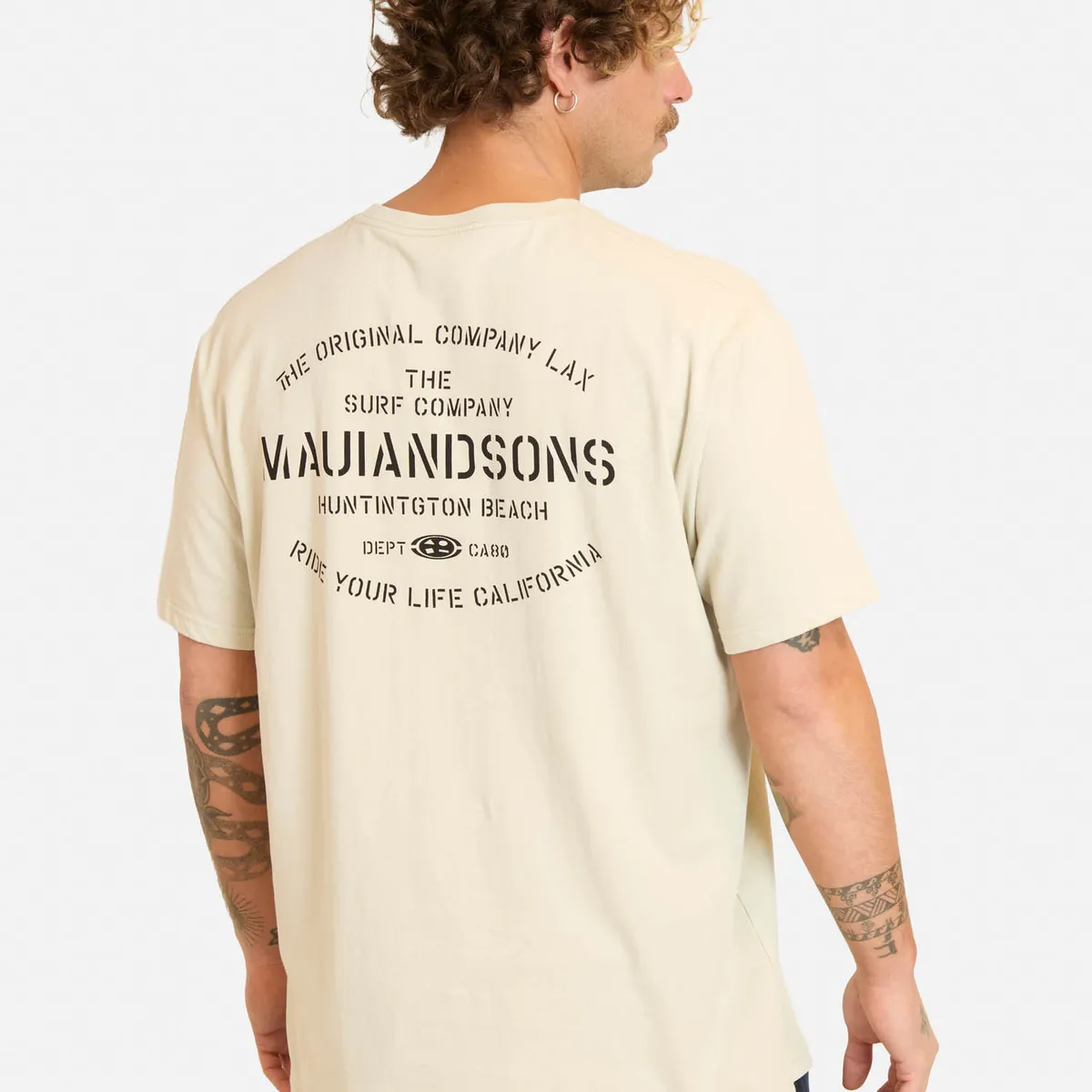 MAUI AND SONS - Polera MC Lokix Beige Hombre Maui And Sons