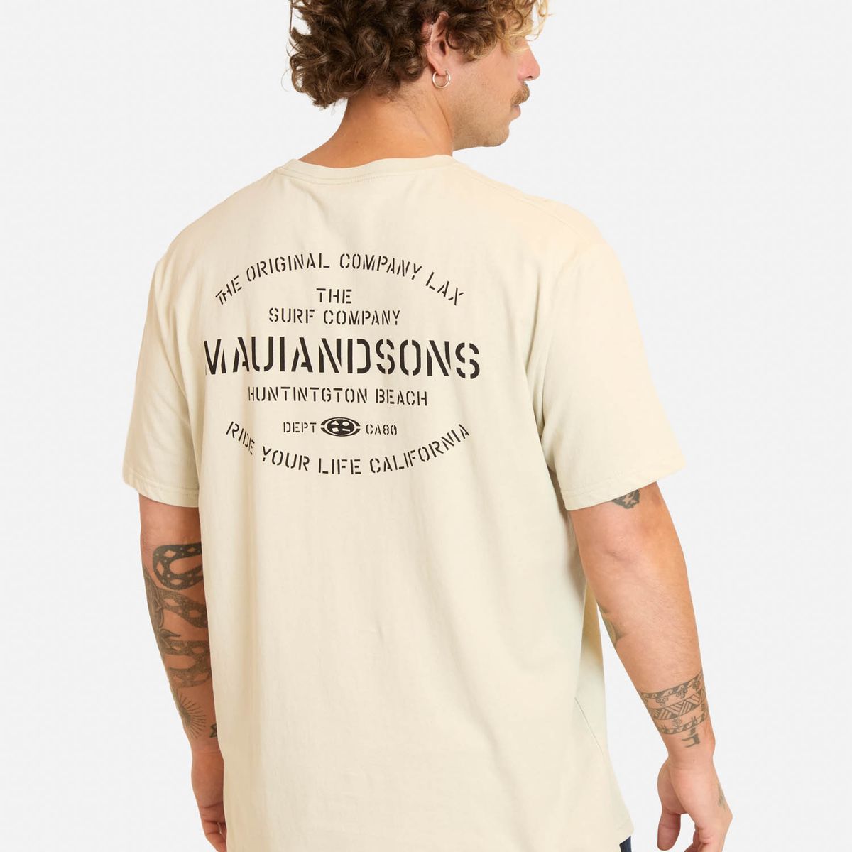 MAUI AND SONS - Polera MC Lokix Beige Hombre Maui And Sons