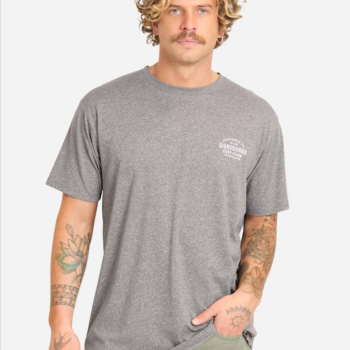 MAUI AND SONS - Polera MC Nekonix Gris Hombre Maui And Sons