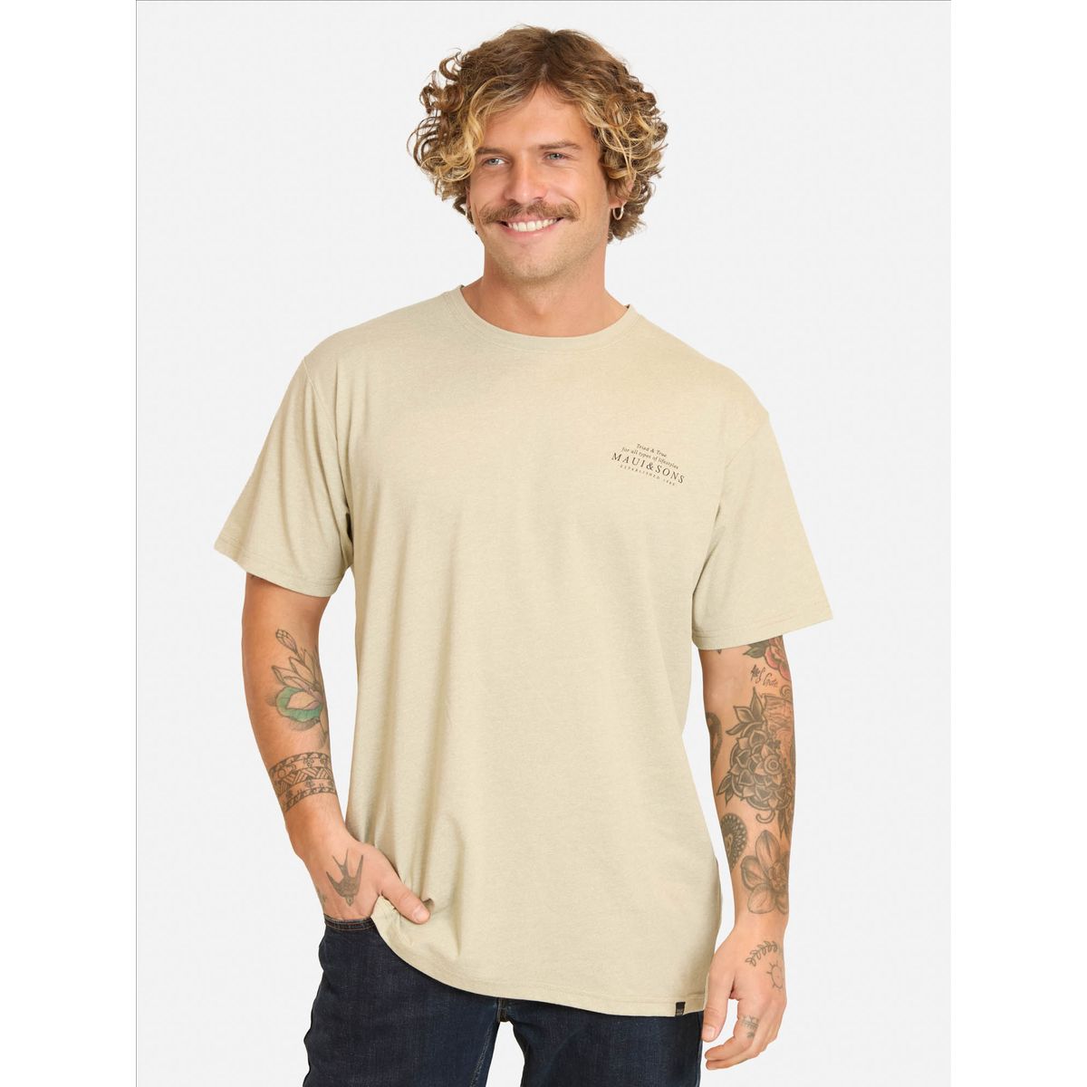 MAUI AND SONS - Polera MC Zarizo Beige Hombre Maui And Sons