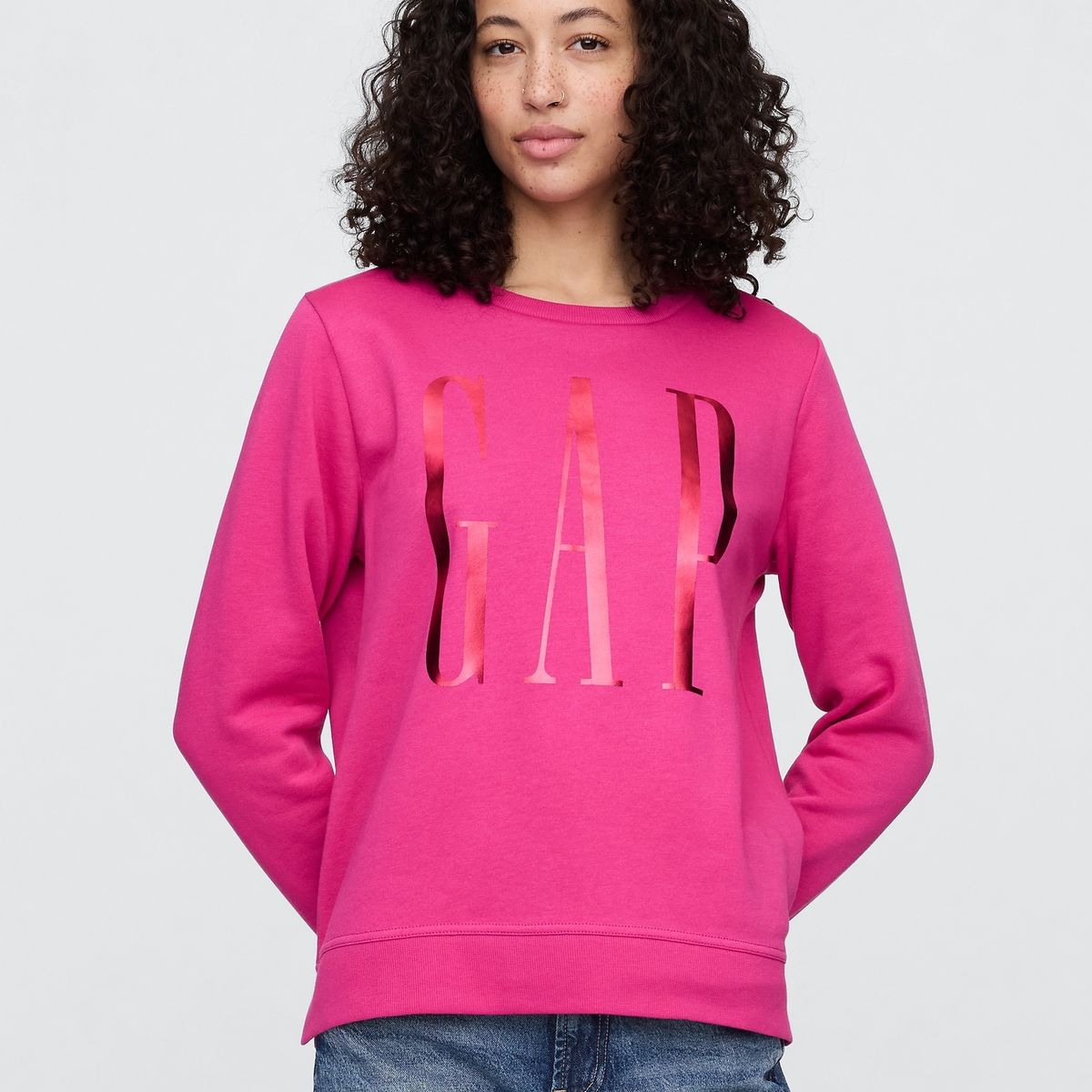 GAP - Poleron Gap Logo Sin Cierre Mujer Fucsia