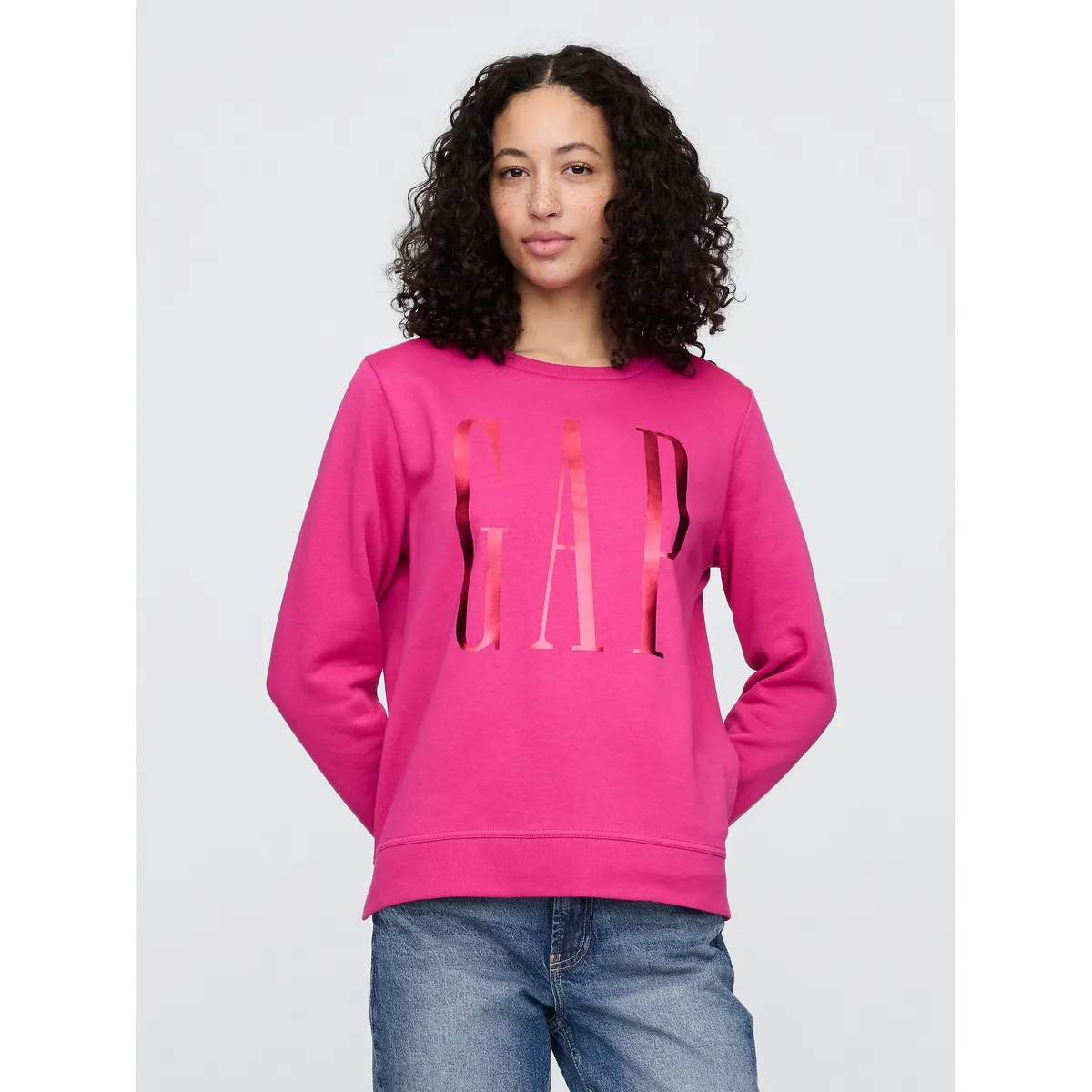GAP - Poleron Gap Logo Sin Cierre Mujer Fucsia