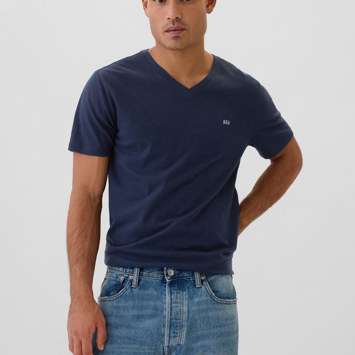GAP - Polera Gap Ss Logo Casuales Manga Corta Hombre Azul