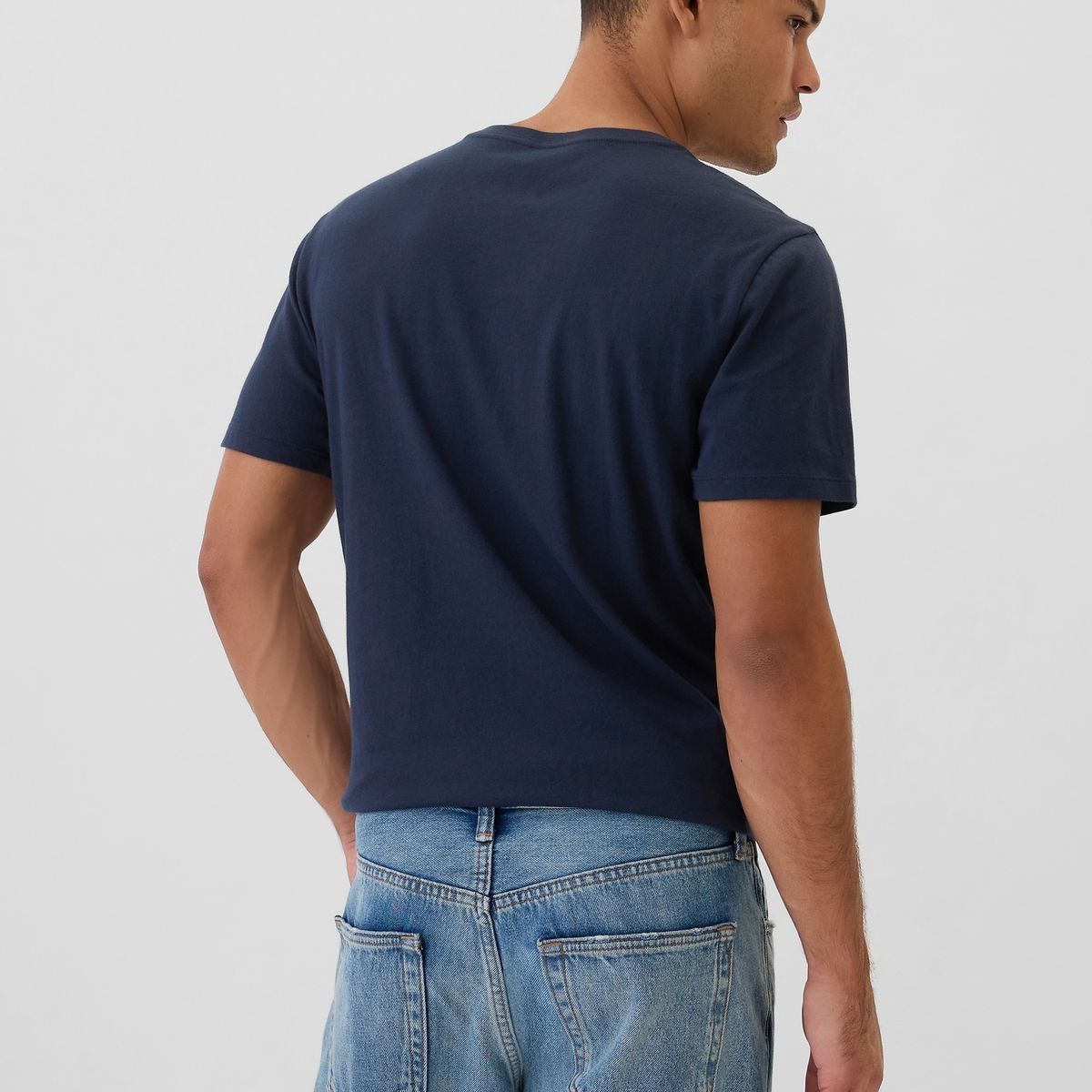 GAP - Polera Gap Ss Logo Casuales Manga Corta Hombre Azul