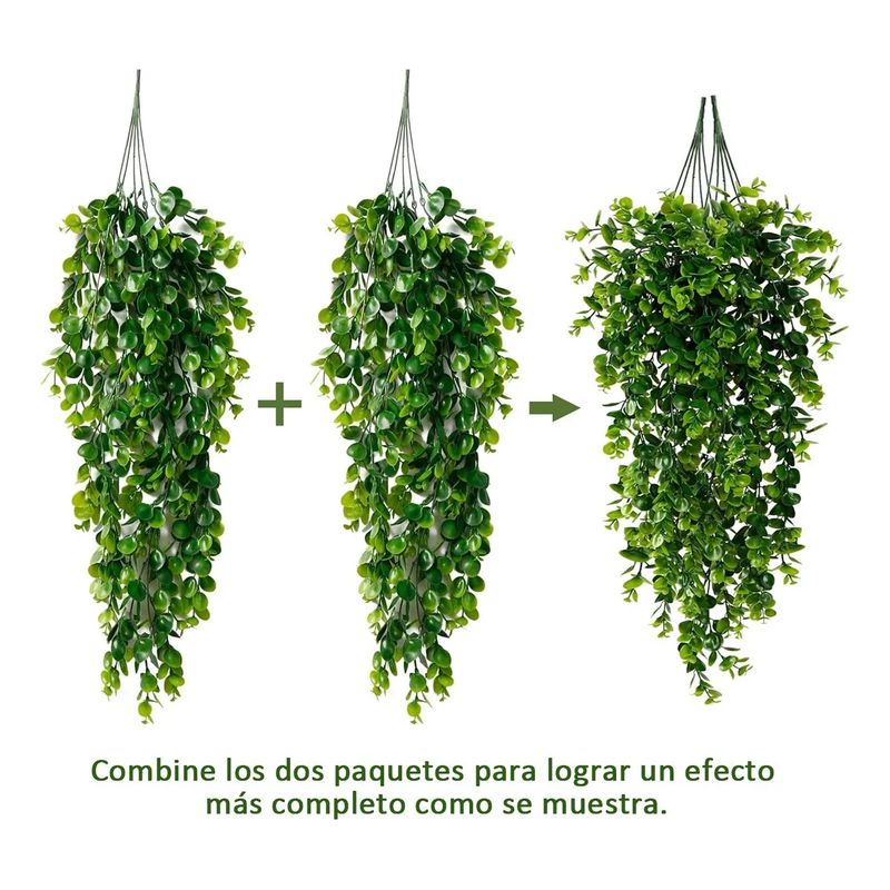GENERICO - Plantas eucalipto colgantes artificiales 4 uds 75 cm