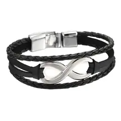 GENERICO - Pulsera De Cuero Infinito Hombre Y Mujer Elegante Juvenil