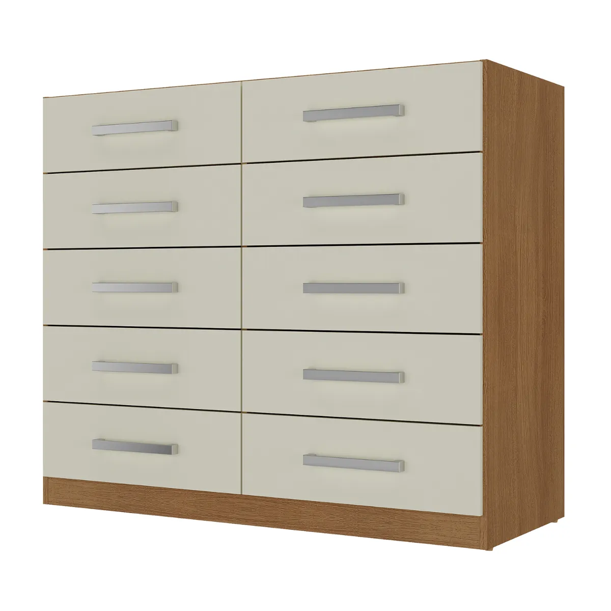 MOVELARIA - Combo 2 Cómodas 10 Cajones 91x91x35 Off White R10X2