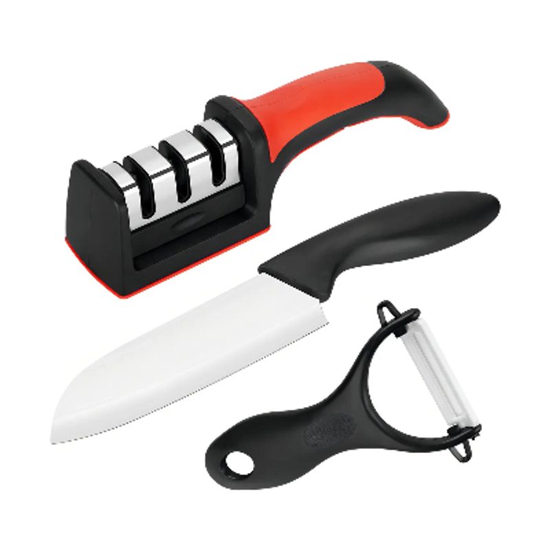 GENERICO - Set 3 Cocina Afilador Cuchillo Pelador