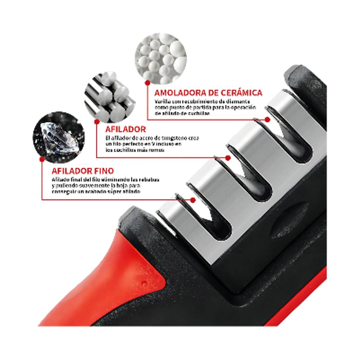 GENERICO - Set 3 Cocina Afilador Cuchillo Pelador