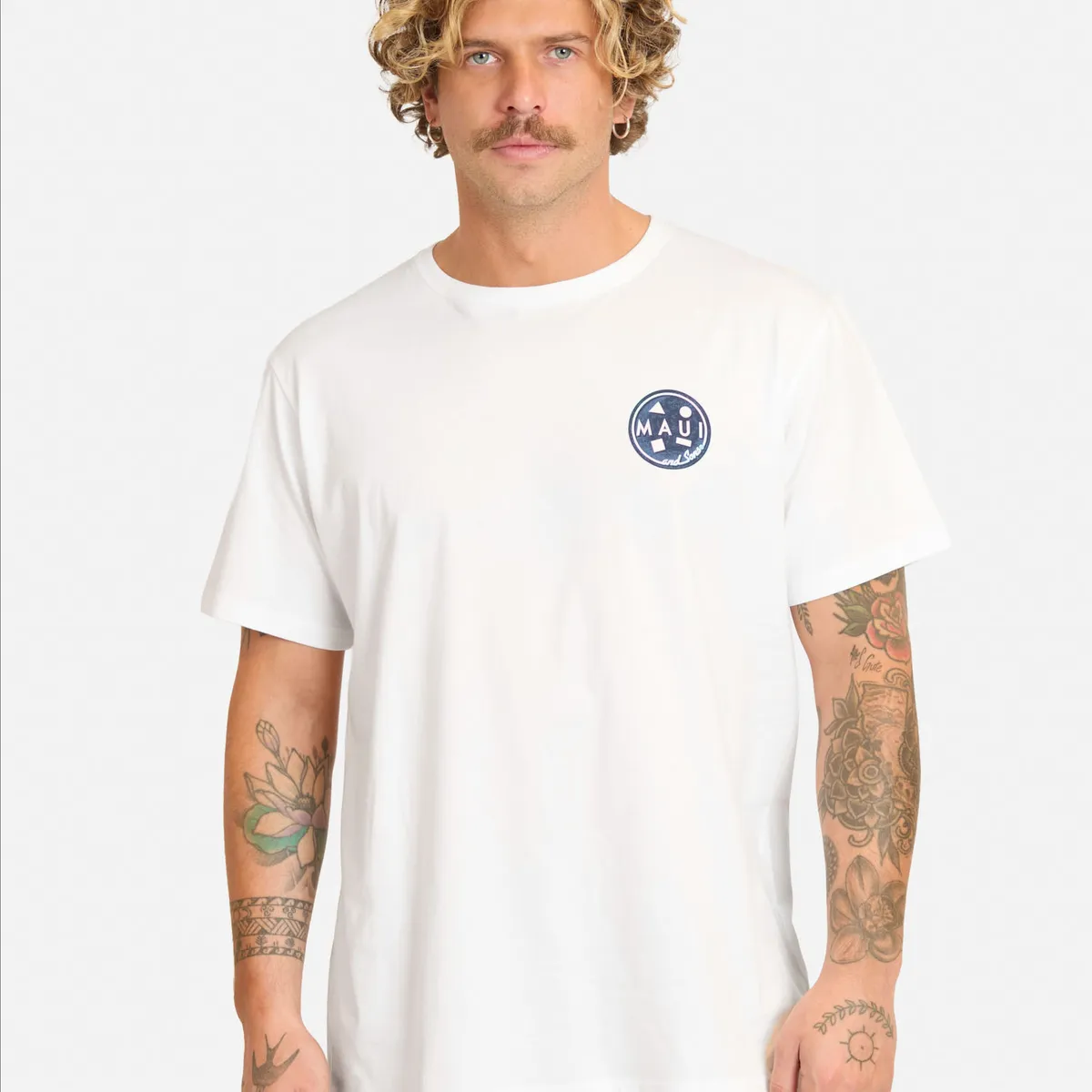 MAUI AND SONS - Polera MC Rexoloft Blanco Hombre Maui And Sons