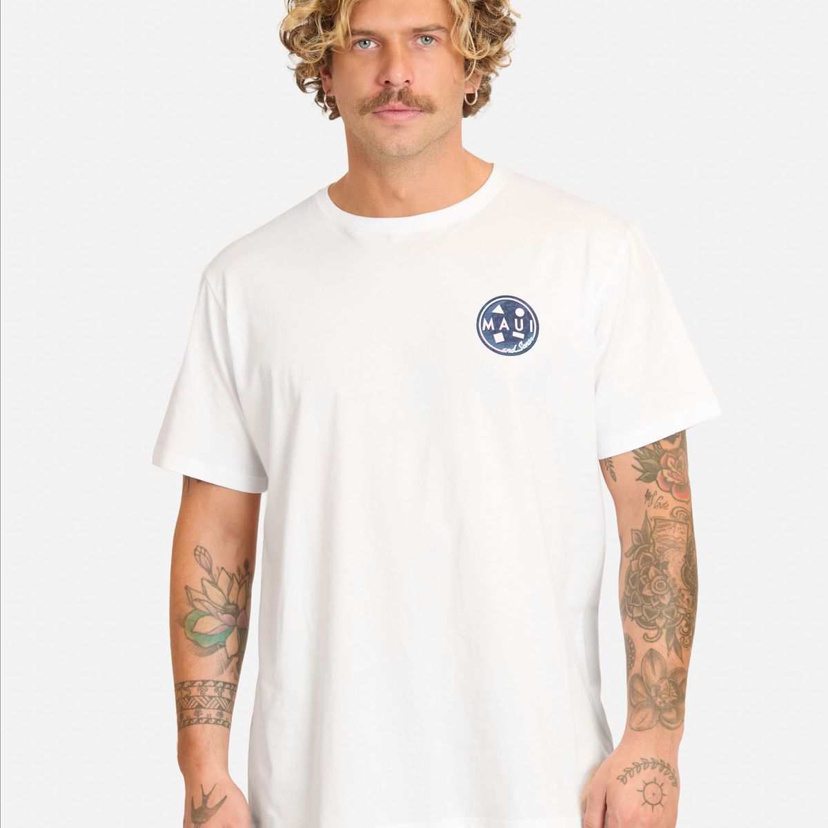 MAUI AND SONS - Polera MC Rexoloft Blanco Hombre Maui And Sons