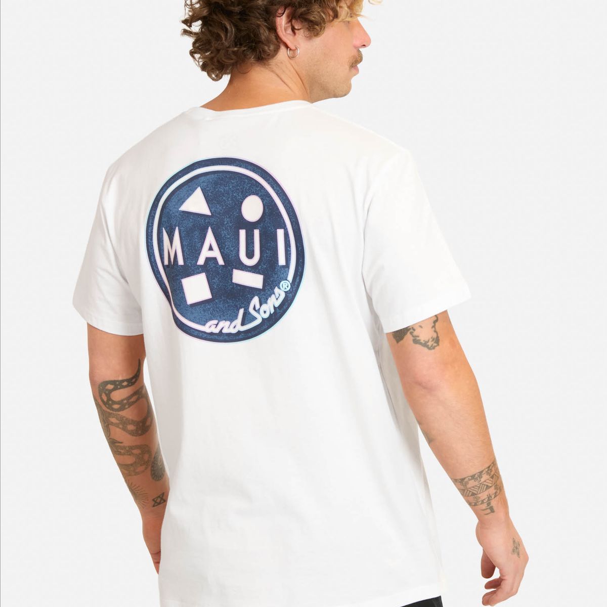 MAUI AND SONS - Polera MC Rexoloft Blanco Hombre Maui And Sons