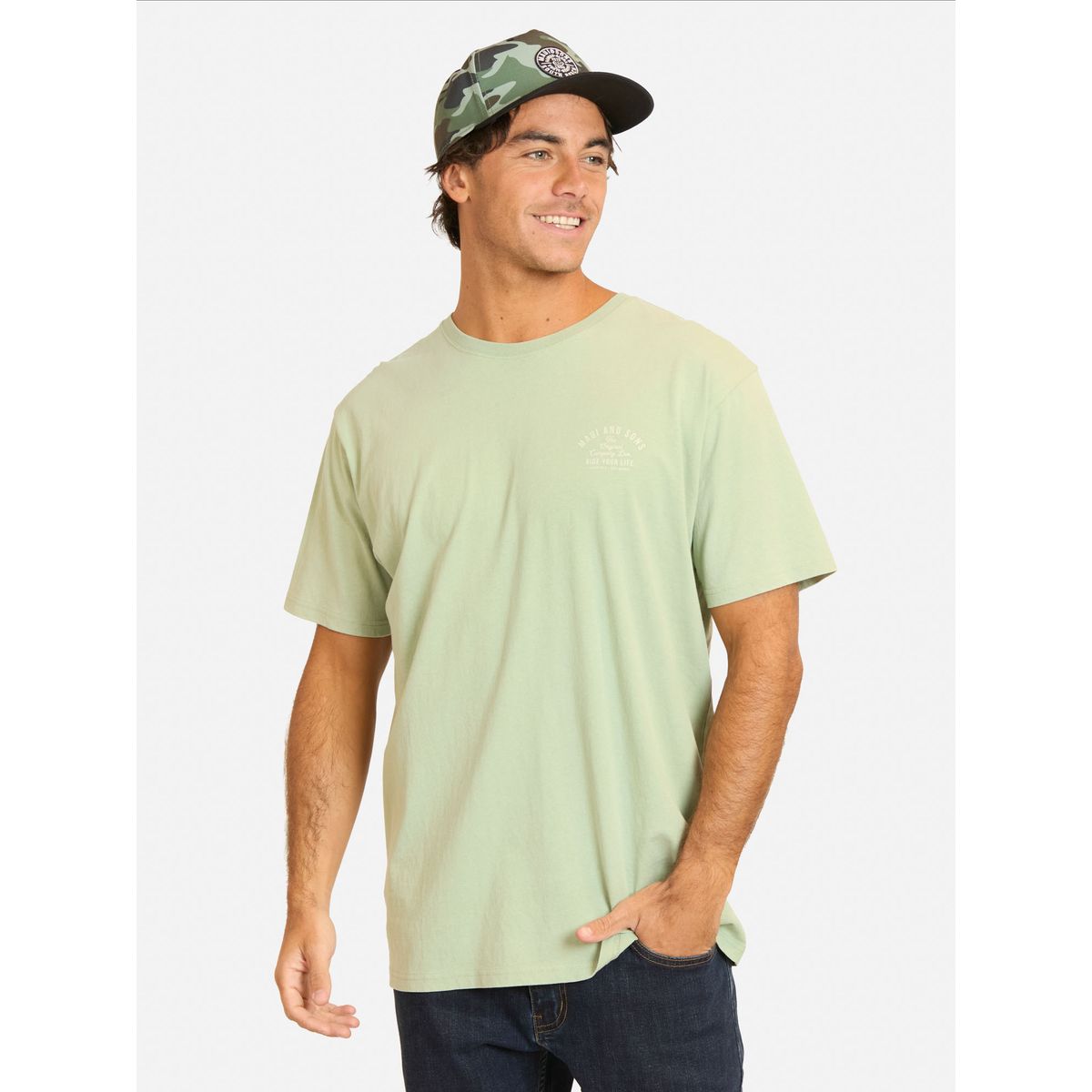 MAUI AND SONS - Polera MC Dilis Verde Hombre Maui And Sons