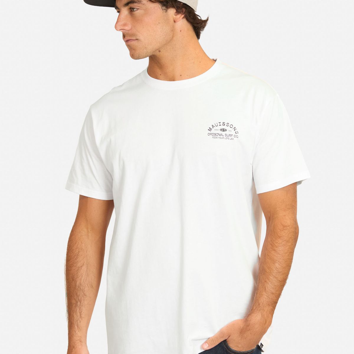 MAUI AND SONS - Polera MC Faxof Blanco Hombre Maui And Sons