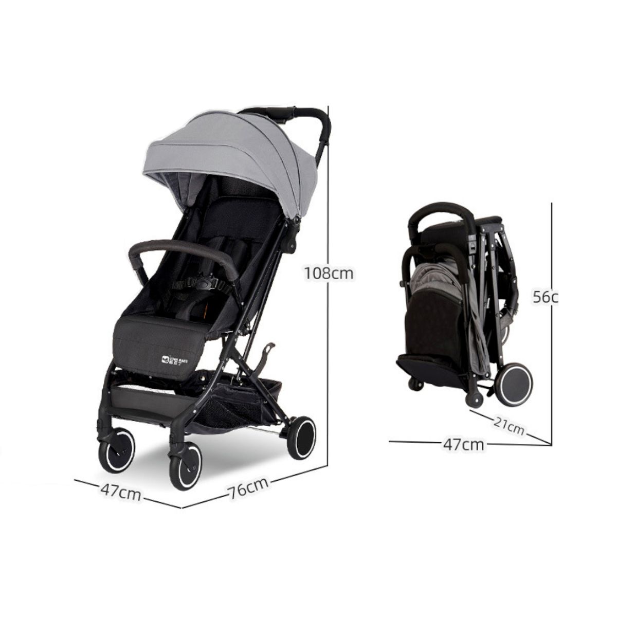 GENERICO - Coche Para Bebé Ligero Con Sombrilla Plegable 1 Botón Azul