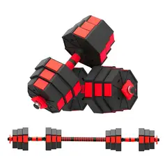 HOMEBRANDT - Mancuernas Ajustables 20 Kg Set Unibles Fitness Rojo