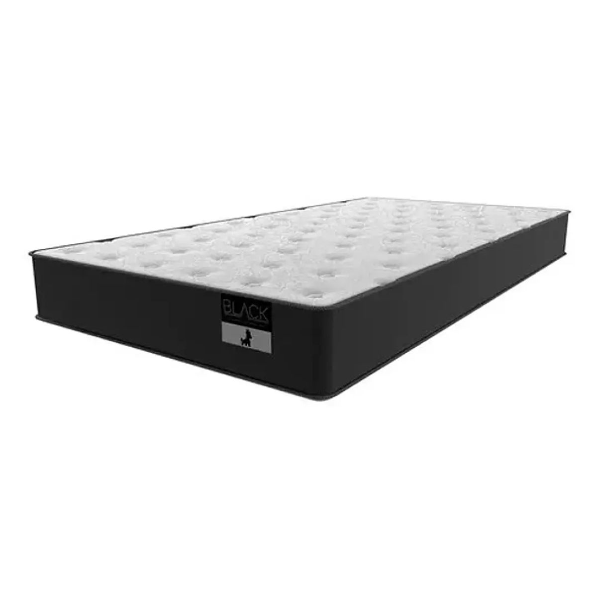 BLOCCARE - Cama Baul 1.5 Plaza + Colchon Black L190 / Con Ruedas PYTON (Negro)