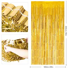 GENERICO - Guirnalda Cortina Metálica Pared Cumpleaños