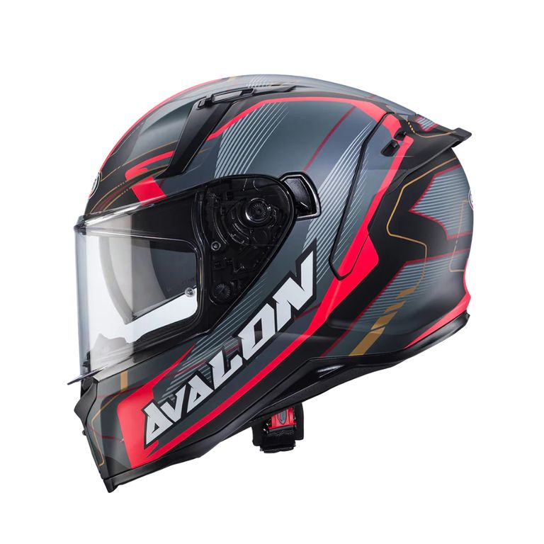 Casco De Moto Avalon X Matt Black Grey Red_. #FF0000 S