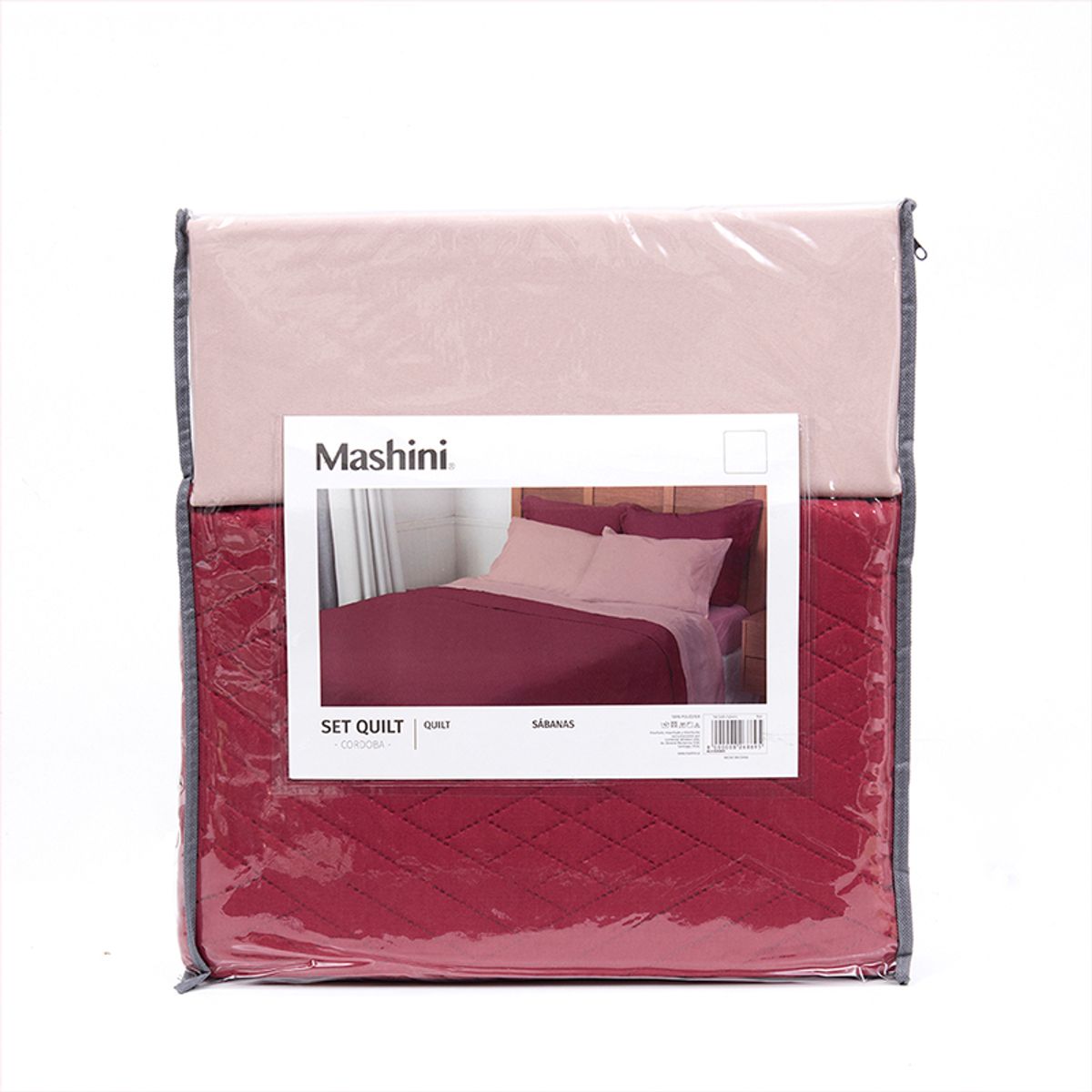 MASHINI - Quilt + Sábana Liso 1.5 Plaza / Rojo – Mashini