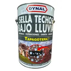 DYNAL - Tapagoteras Wet Sella Techos Bajo Lluvia 1 Galón 4kg Negro