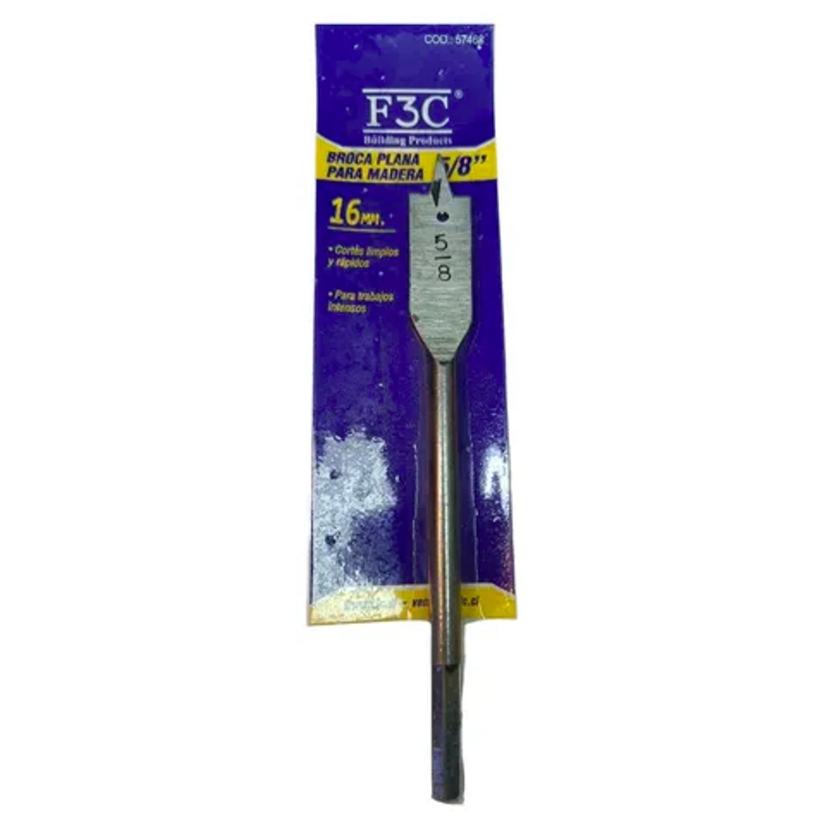 GENERICO - Broca Paleta Plana Para Madera F3C  5/8''  16mm