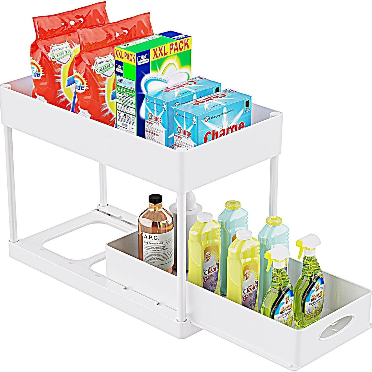 RAGNAR - Organizador De Baño Cocina Lavaplatos Deslizante Simple Blanco