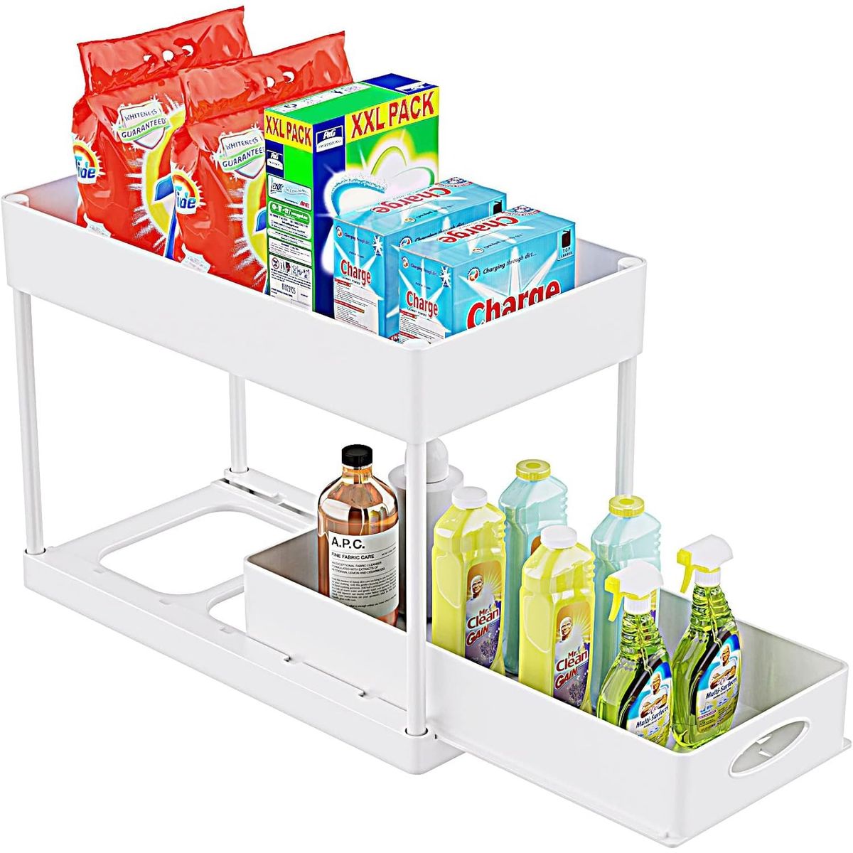 RAGNAR - Organizador De Baño Cocina Lavaplatos Deslizante Simple Blanco