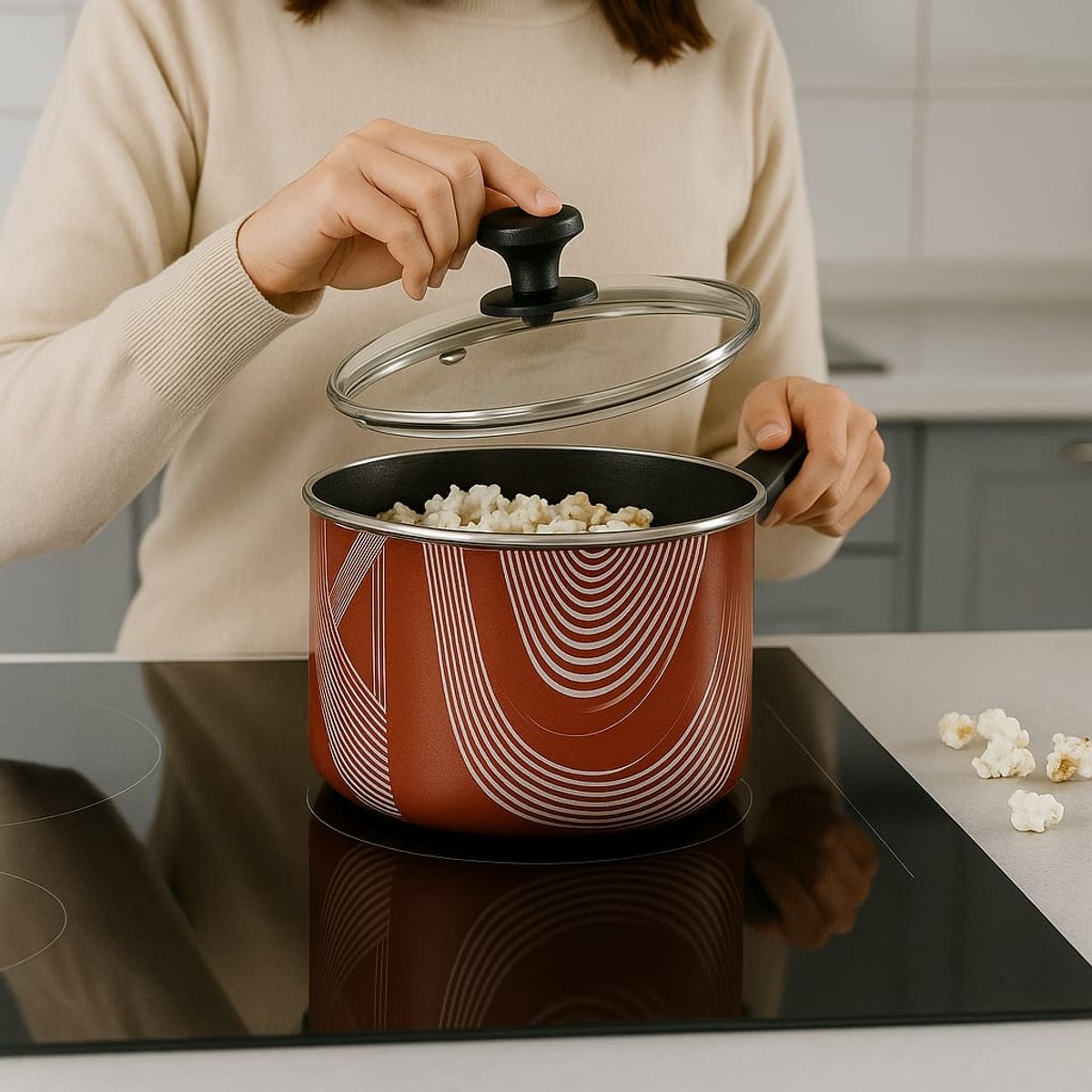 GENERICO - Olla de Cabritas de Aluminio 45L Pop Corn ROJO