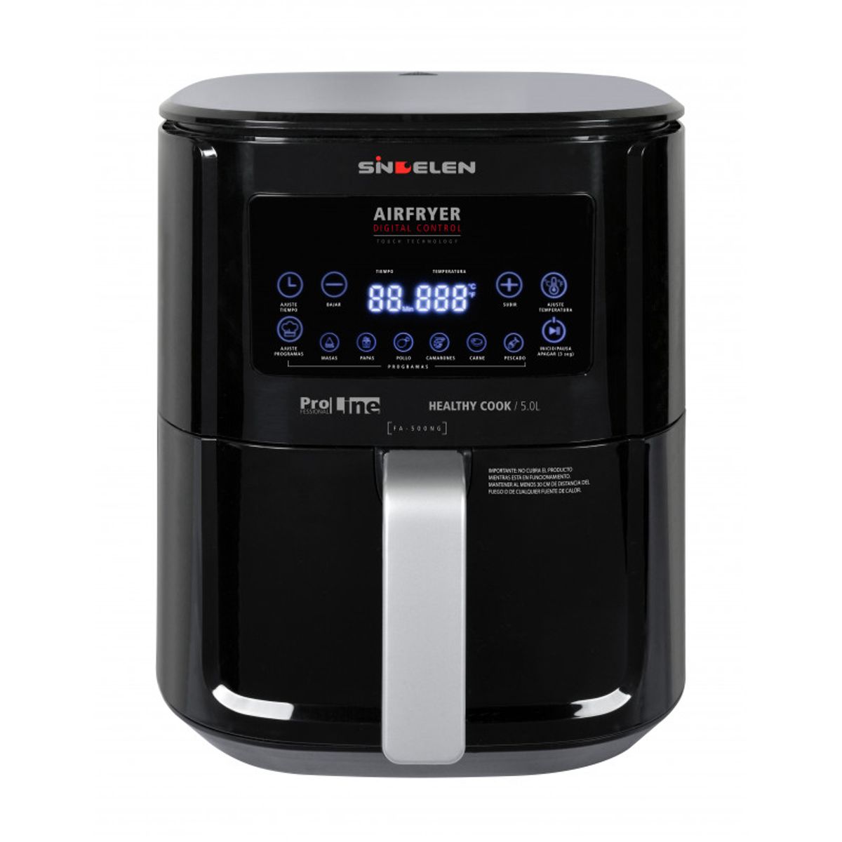 SINDELEN - Freidora De Aire Air Fryer 5.5 Lts Fa-500ng Sindelen