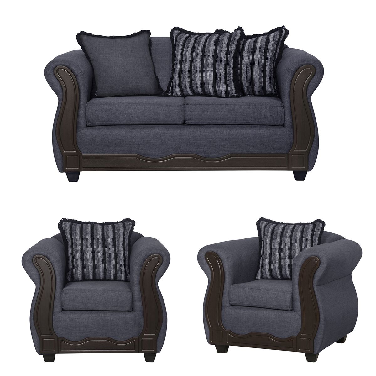 BLACK FACTORY - Juego de Living 2 1 1 Sofia