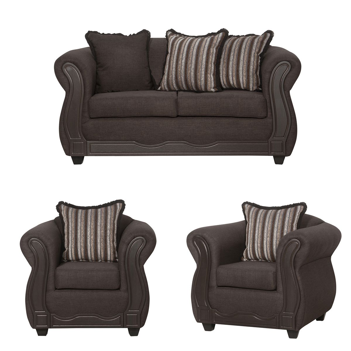 BLACK FACTORY - Juego de Living 2 1 1 Sofia