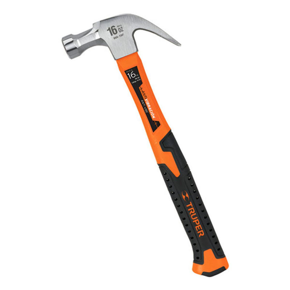 GENERICO - Martillo Pulido Uña Curva 16oz Mgo Fibra Vidrio Truper 19710